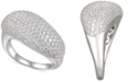 Macy's Cubic Zirconia Pav&eacute; Diagonal Statement Ring in Sterling Silver